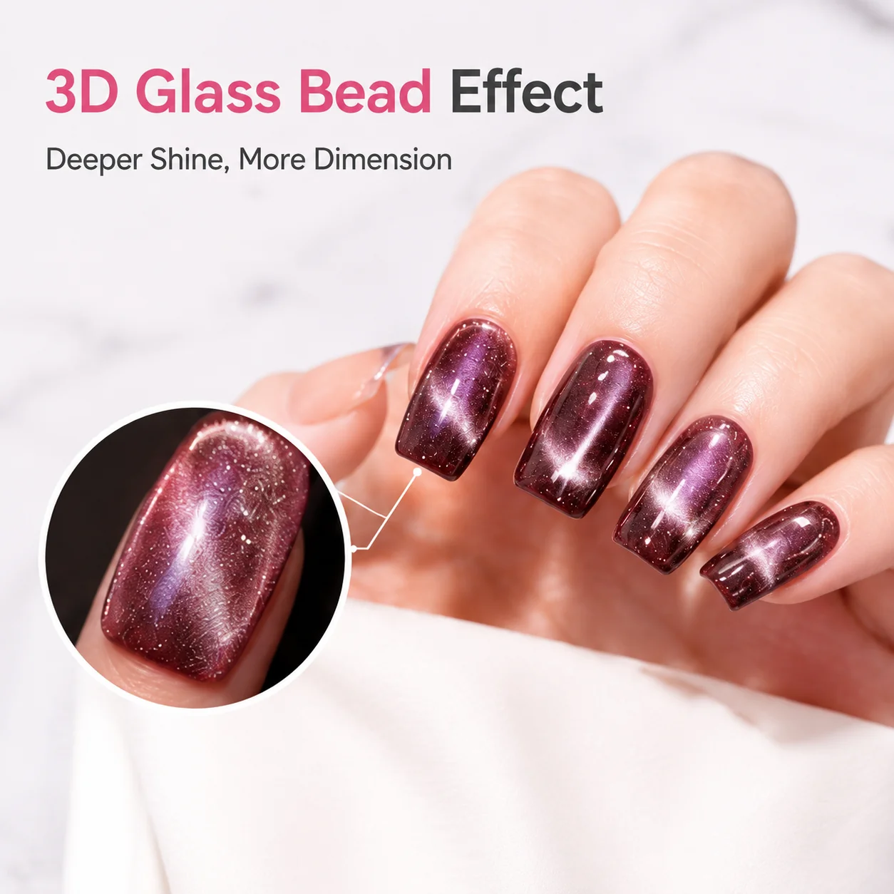 🔥LAST DAY 50% OFF ✨ Glass Bead Cat-Eye NailMagnet Tool|3D Cat-EyeManicure Tool