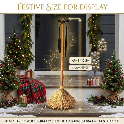 🔥Self-Moving Halloween Witch Broom: Motion-Activated Spooky Decor🔥