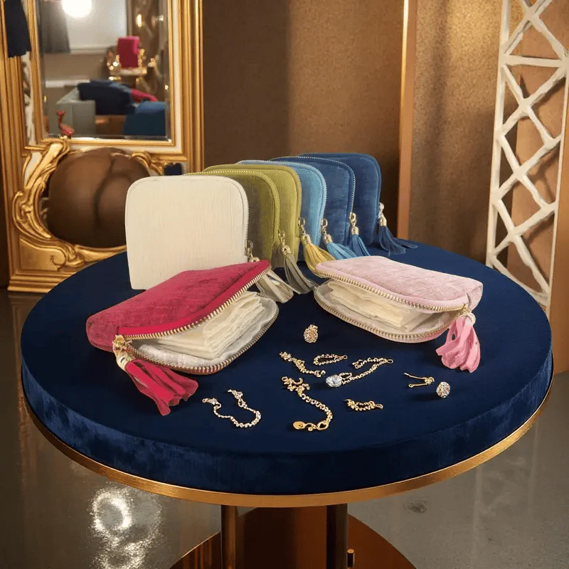 Jewelry Zippered Pocket CaseTravel Jewelry Bag PortableOrganizer
