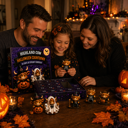 🔥 50% OFF | 24-Day Halloween Countdown Calendar 🎃 Highland Cow & Cute Ghost Editions 👻