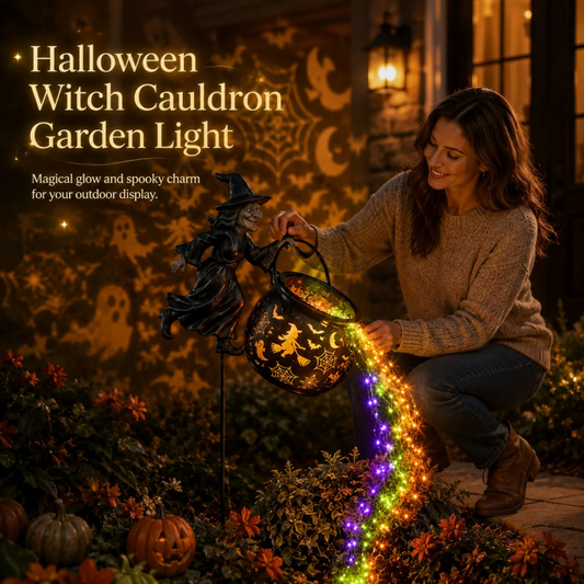 5K+ people purchased it over the past week.🧙‍♀Halloween Witch Cauldron Garden Light🎃✨