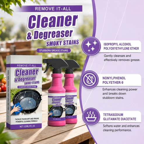 Heavy Duty BBQ Grill Cleaner Degreaser Spray For Grease And SmokyStain Removal