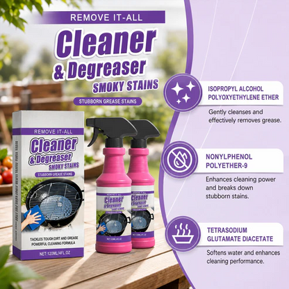 Heavy Duty BBQ Grill Cleaner Degreaser Spray For Grease And SmokyStain Removal