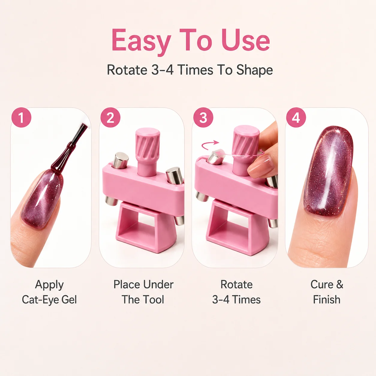 🔥LAST DAY 50% OFF ✨ Glass Bead Cat-Eye NailMagnet Tool|3D Cat-EyeManicure Tool