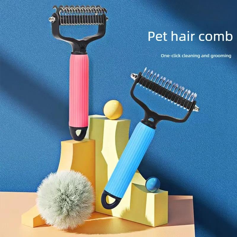 Double Sided Dog Detangling Comb for Shedding and Matted Hair