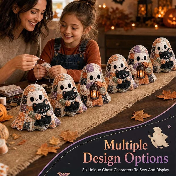 🔥Halloween Early Bird Sale🎃Little Ghost's Cozy Halloween DIY Patchwork Kit