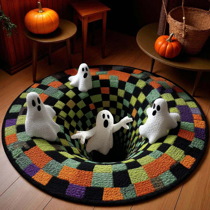 🔥Limited Time 50% OFF👻💀 Halloween 3D Optical Illusion Ghost & Skeleton Rug