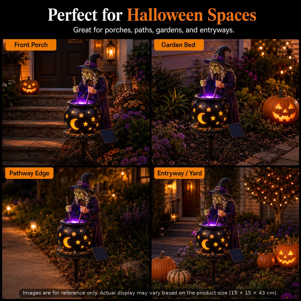☀️🔮Solar Witch Cauldron Garden Light – Glowing Halloween Yard Decor