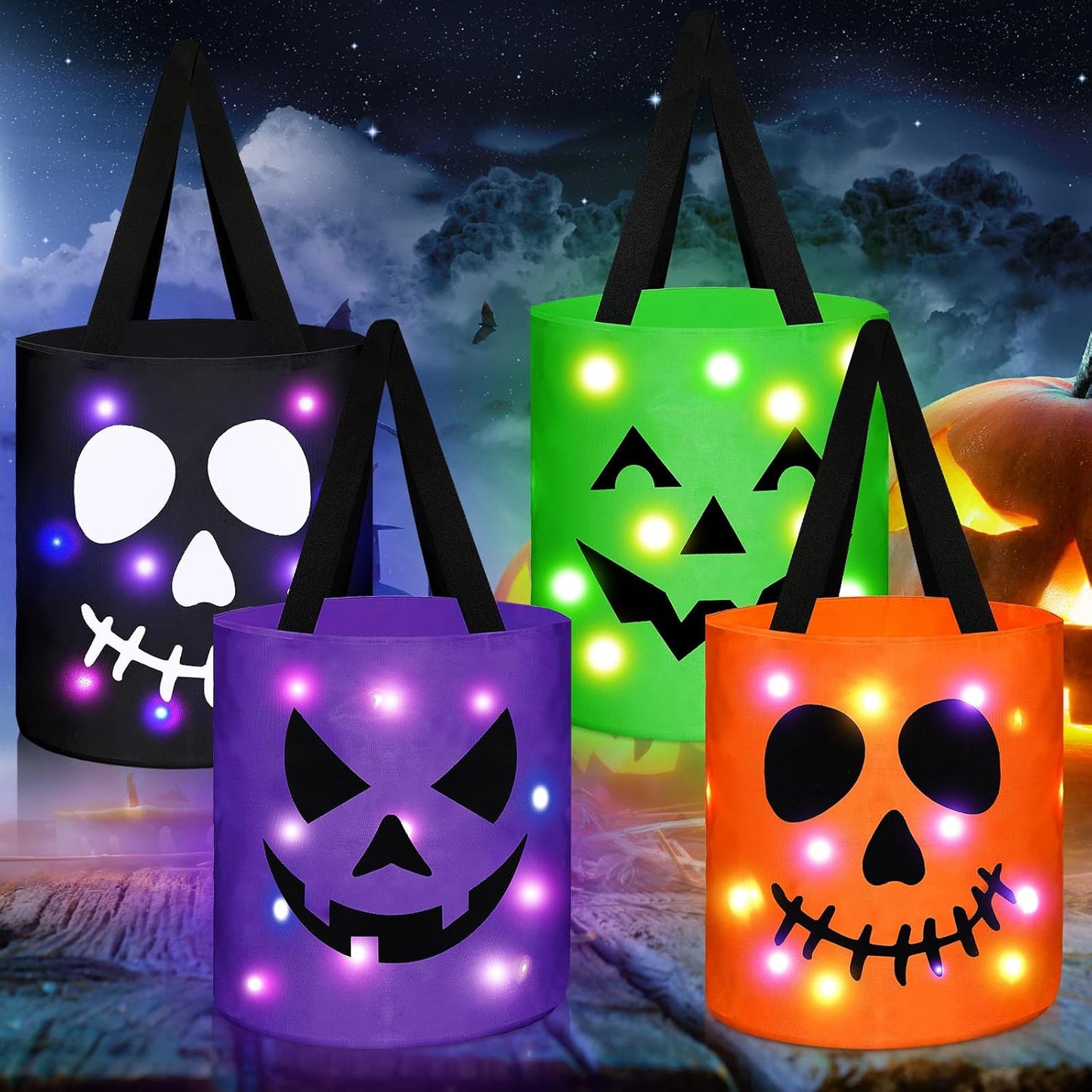 Halloween Trick or Treat LED Bucket for Kids