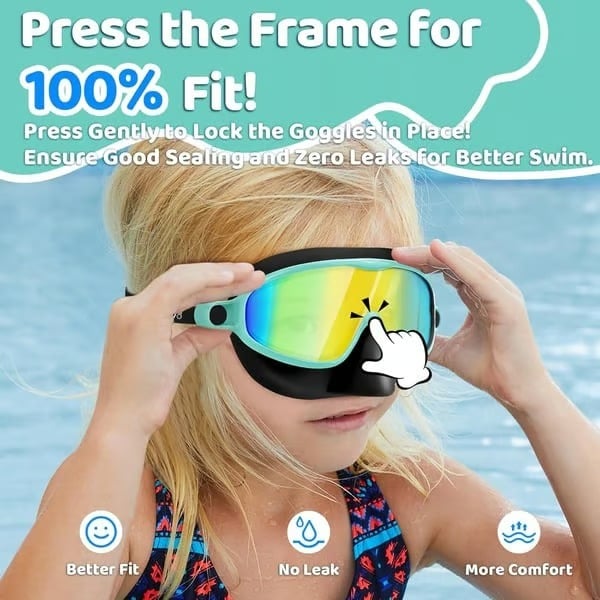 🏊‍♀️-HD children's large frame waterproof and anti-fog swimming goggles