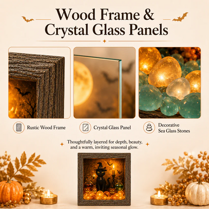 🔥Halloween Early Bird Sale🎃DIY Lighted Halloween Shadow Box Kit – Warm LED Fall Decor & Easy Seasonal Craft