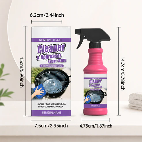 Heavy Duty BBQ Grill Cleaner Degreaser Spray For Grease And SmokyStain Removal