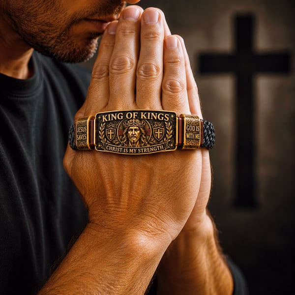 King Of Kings Faith Bracelet – Adjustable Christian Wristband Gift
