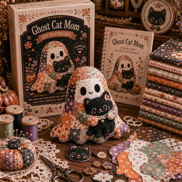 🔥Halloween Early Bird Sale🎃Little Ghost's Cozy Halloween DIY Patchwork Kit