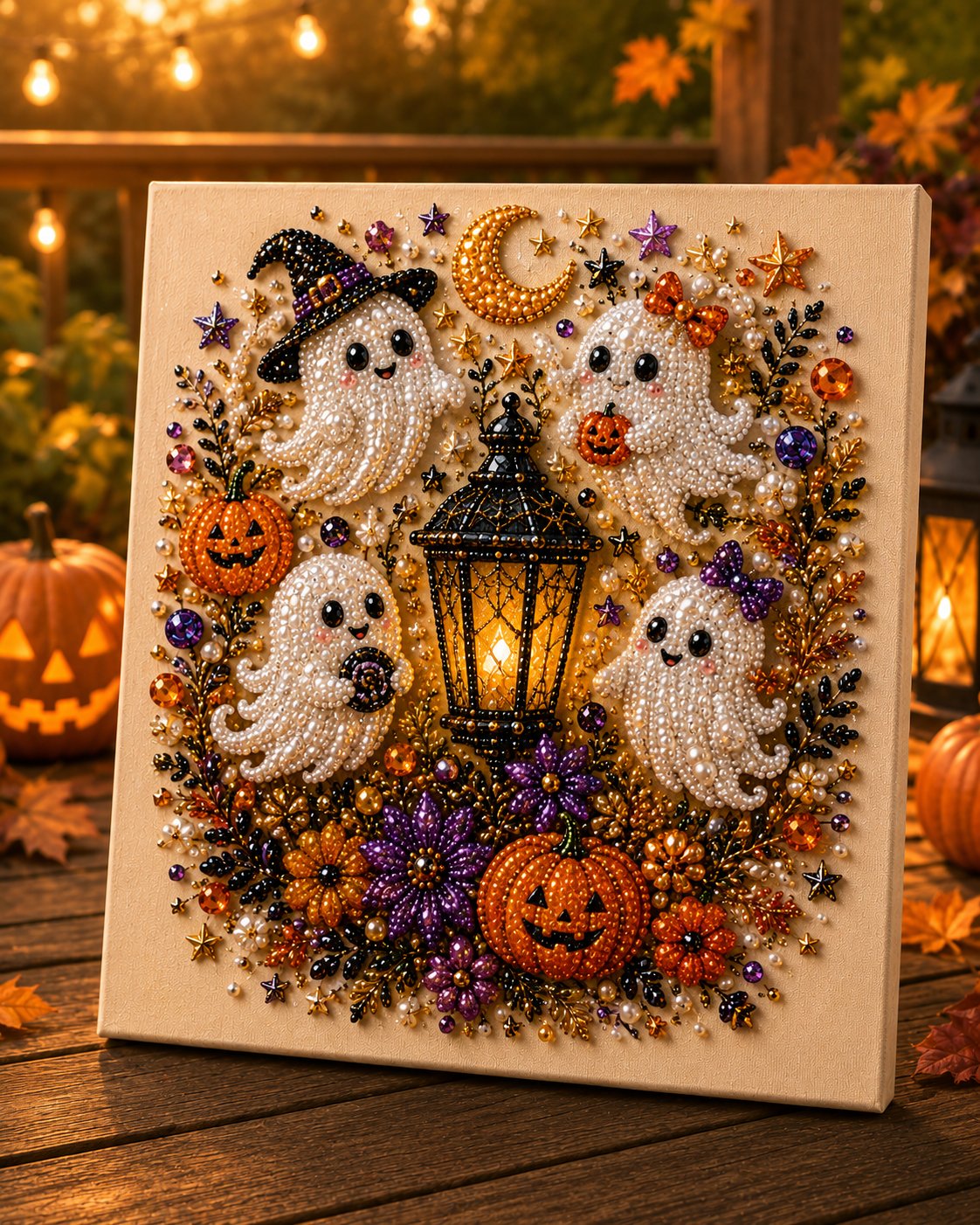 🔥Halloween Early Bird Sale🎃✨ Halloween Pearl Art DIY Kit – Turn Tiny Pearls into Spooky-Cute Magic