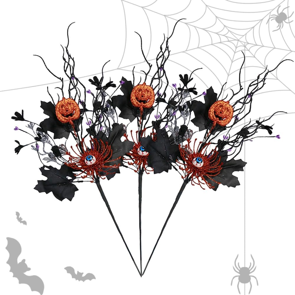 🔥Halloween Early Bird Sale🎃|🖤 Dark Gothic Halloween Stems – Instant Spooky Elegance for Any Vase or Mantel