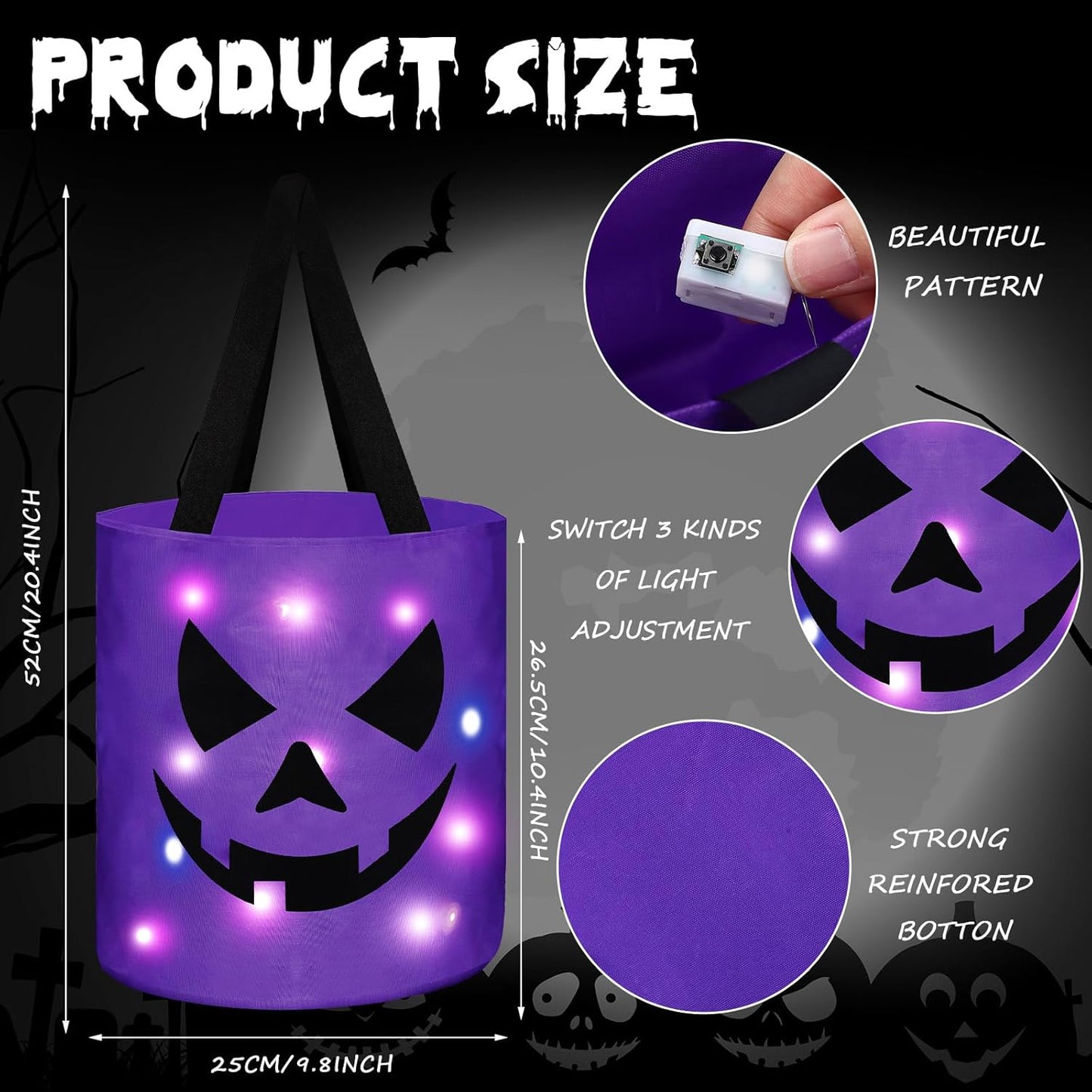 Halloween Trick or Treat LED Bucket for Kids