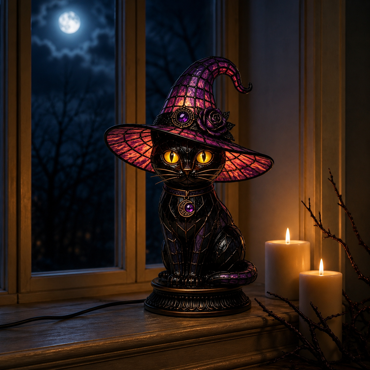 🎃7-Piece Halloween Stained Glass-Style Lighted Figurine Collection