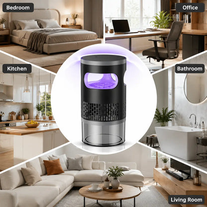 Indoor Insect Trap with Light and Suction Non Zapper Flying Bug Catcher for Mosquitoes Fruit Flies Gnats and Moths Includes One 18650 Rechargeable Lithium Battery