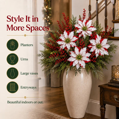 ❀Last Day 61% OFF🔥Christmas Poinsettia Planter Inserts