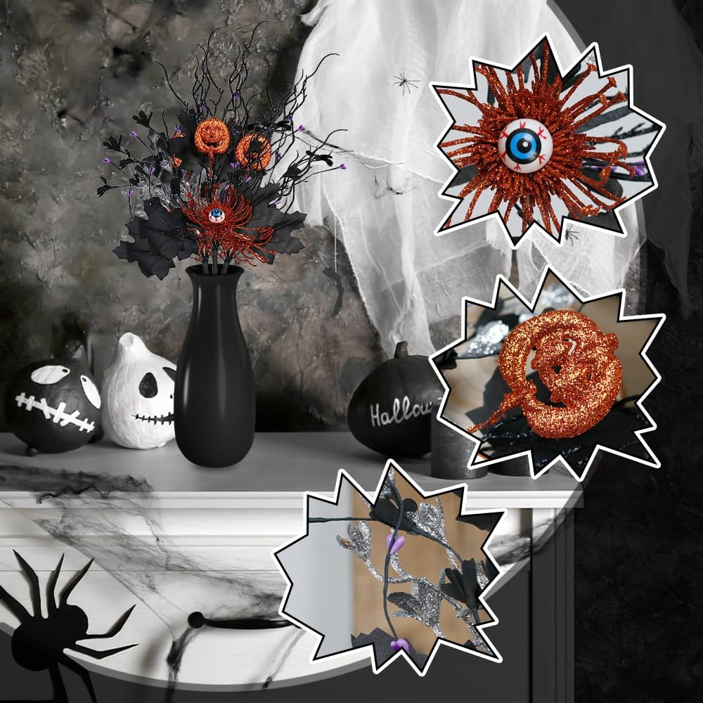 🔥Halloween Early Bird Sale🎃|🖤 Dark Gothic Halloween Stems – Instant Spooky Elegance for Any Vase or Mantel