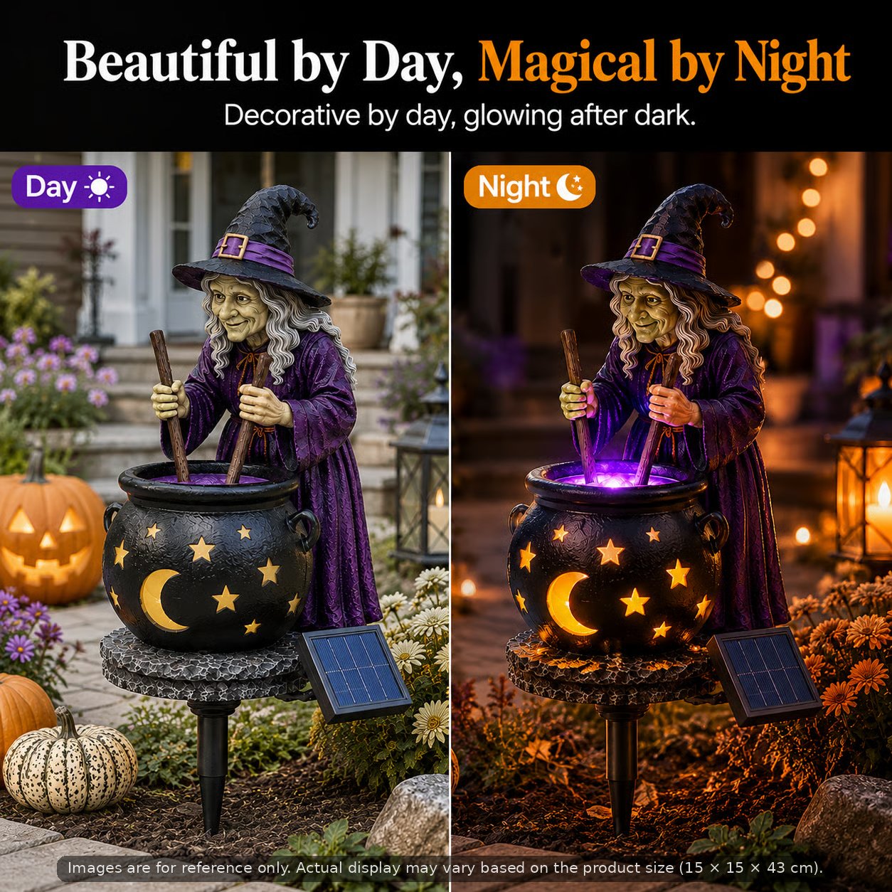 ☀️🔮Solar Witch Cauldron Garden Light – Glowing Halloween Yard Decor