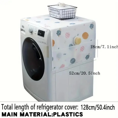 Daisy Print Refrigerator Dust Cover With StoragePockets