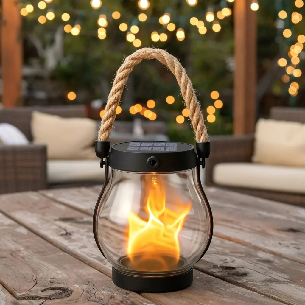 🔥Last Chance Before They're Gone! Solar Flame Lanterns – No Wiring, Auto-On at Dusk!