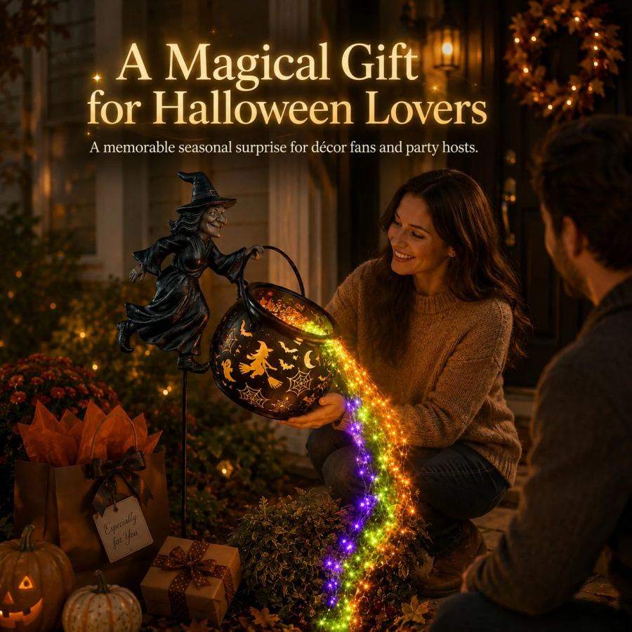 5K+ people purchased it over the past week.🧙‍♀Halloween Witch Cauldron Garden Light🎃✨