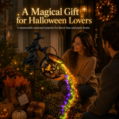 5K+ people purchased it over the past week.🧙‍♀Halloween Witch Cauldron Garden Light🎃✨