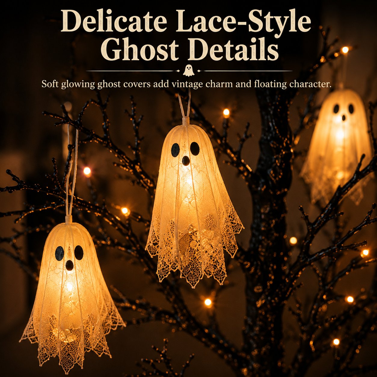 Vintage LED Halloween Ghost Tree