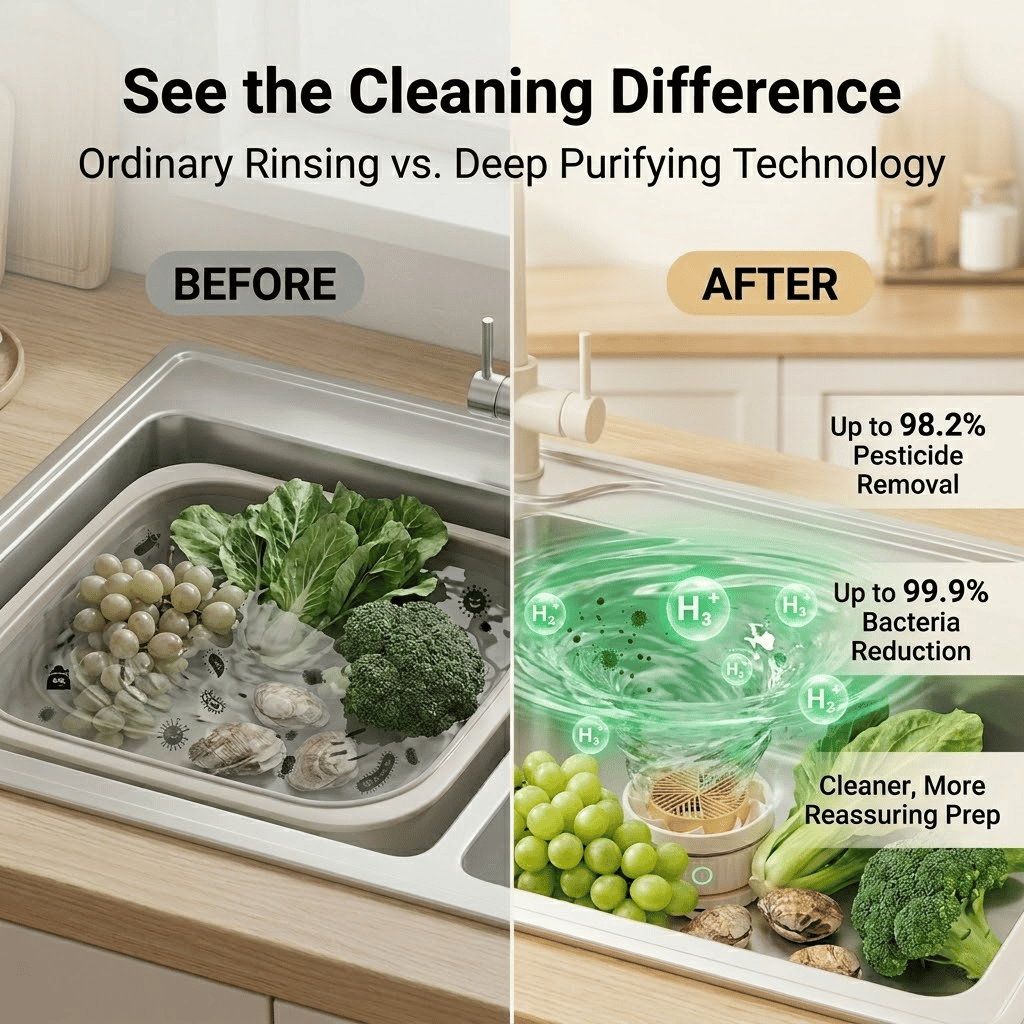 Multi-Function Food Purifier - Removes bacteria, pesticide residues, hormones, antibiotics, and heavy metals