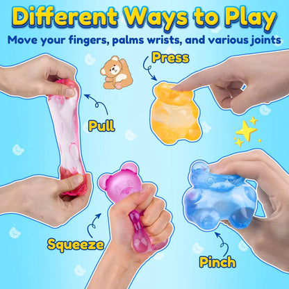 1/4 Counts Gummy Bear - Sensory Fidget Toywith Jelly-Like Filling, Squeeze Toys, StressToys, Stress Relief Toys, Fidget Toy, BirthdayGifts, Gift Bag Stuffing