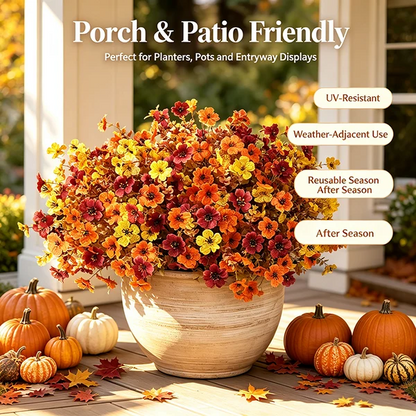 Fall Artificial Flower Halloween UV Resistant Colorful Fake Flower