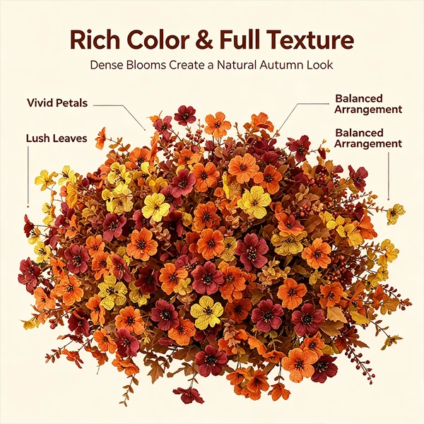 Fall Artificial Flower Halloween UV Resistant Colorful Fake Flower
