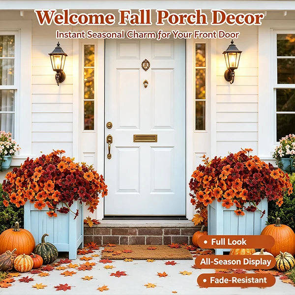 Fall Artificial Flower Halloween UV Resistant Colorful Fake Flower