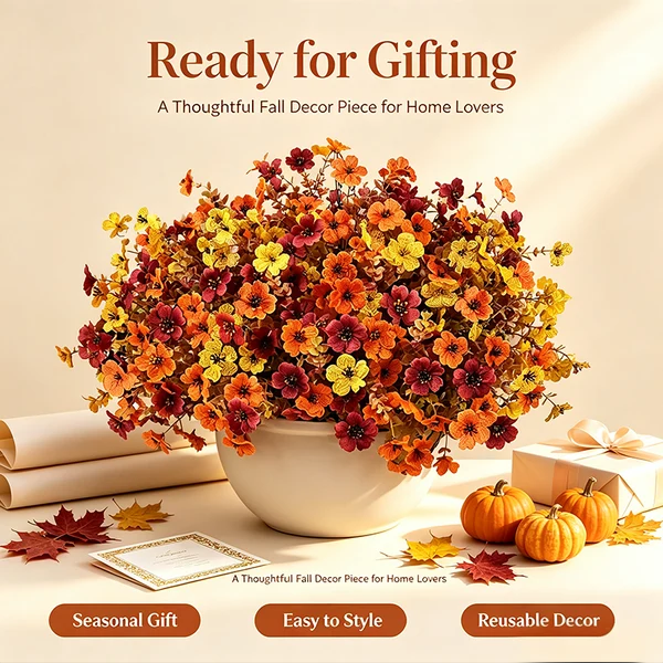 Fall Artificial Flower Halloween UV Resistant Colorful Fake Flower
