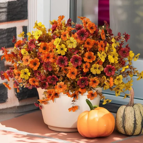 Fall Artificial Flower Halloween UV Resistant Colorful Fake Flower