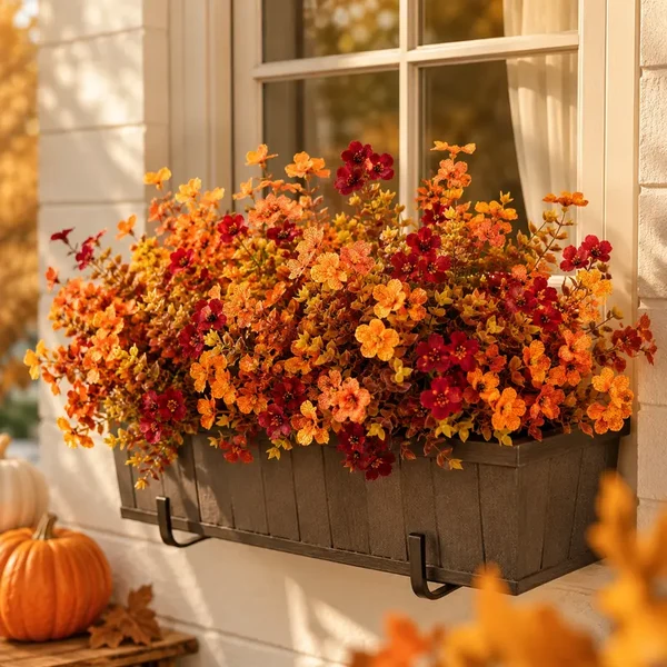 Fall Artificial Flower Halloween UV Resistant Colorful Fake Flower
