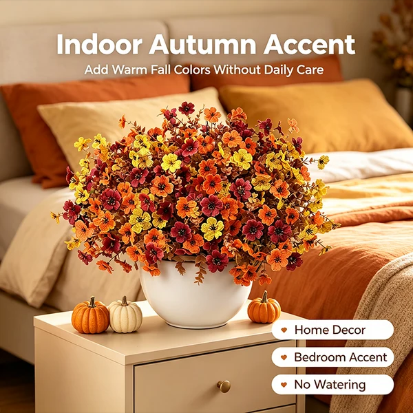 Fall Artificial Flower Halloween UV Resistant Colorful Fake Flower