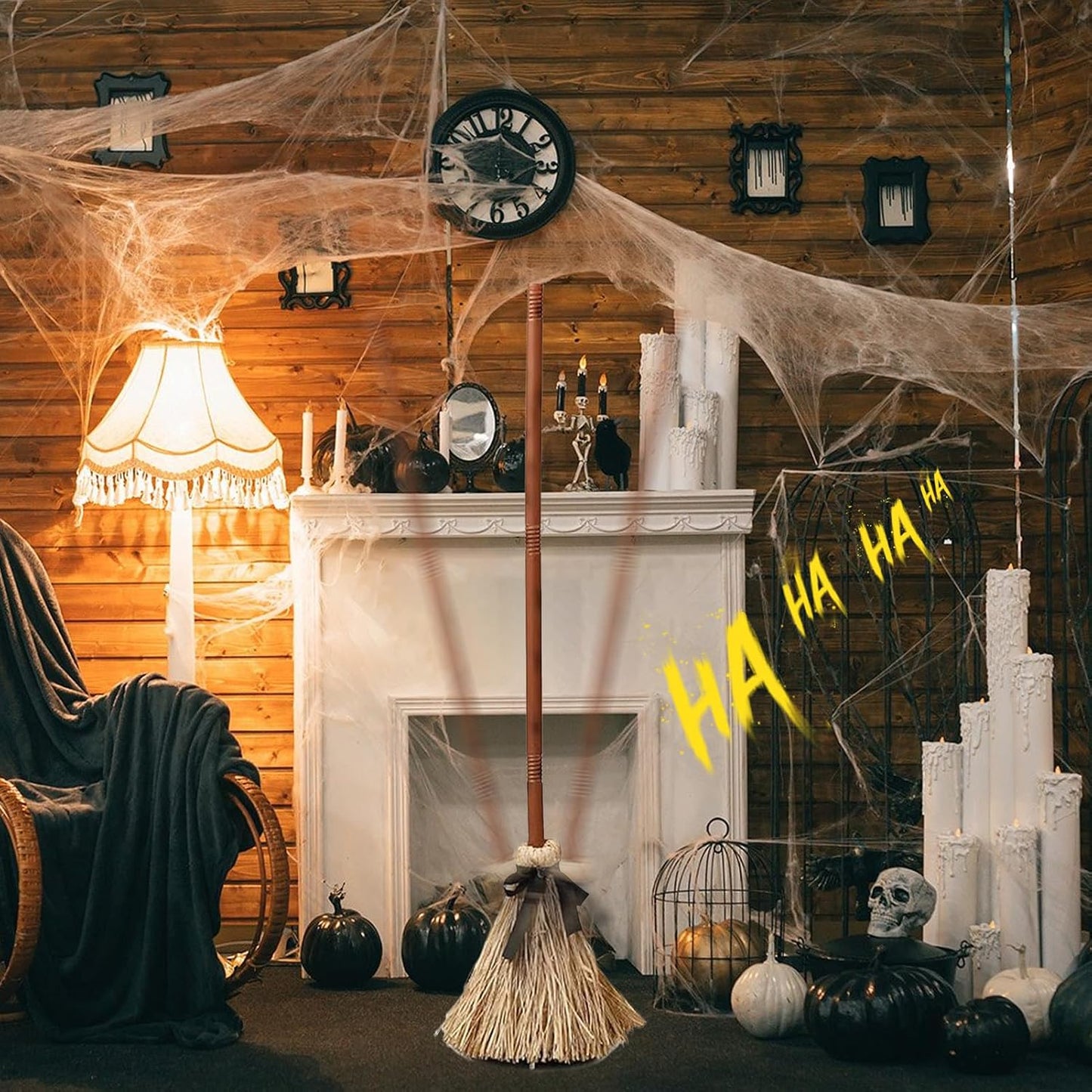 🔥Self-Moving Halloween Witch Broom: Motion-Activated Spooky Decor🔥