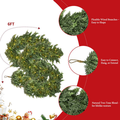 🏆5K+ people purchased it in the past week.💥 Pre-lit Christmas Cedar Garland