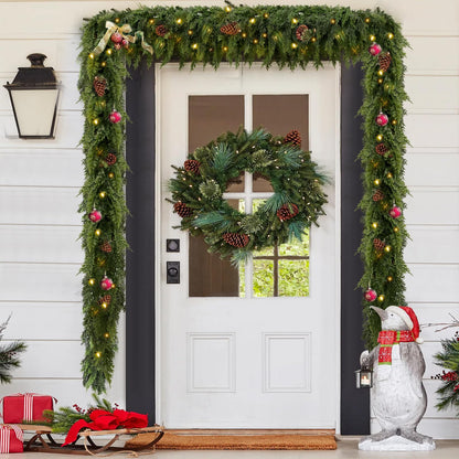 🏆5K+ people purchased it in the past week.💥 Pre-lit Christmas Cedar Garland