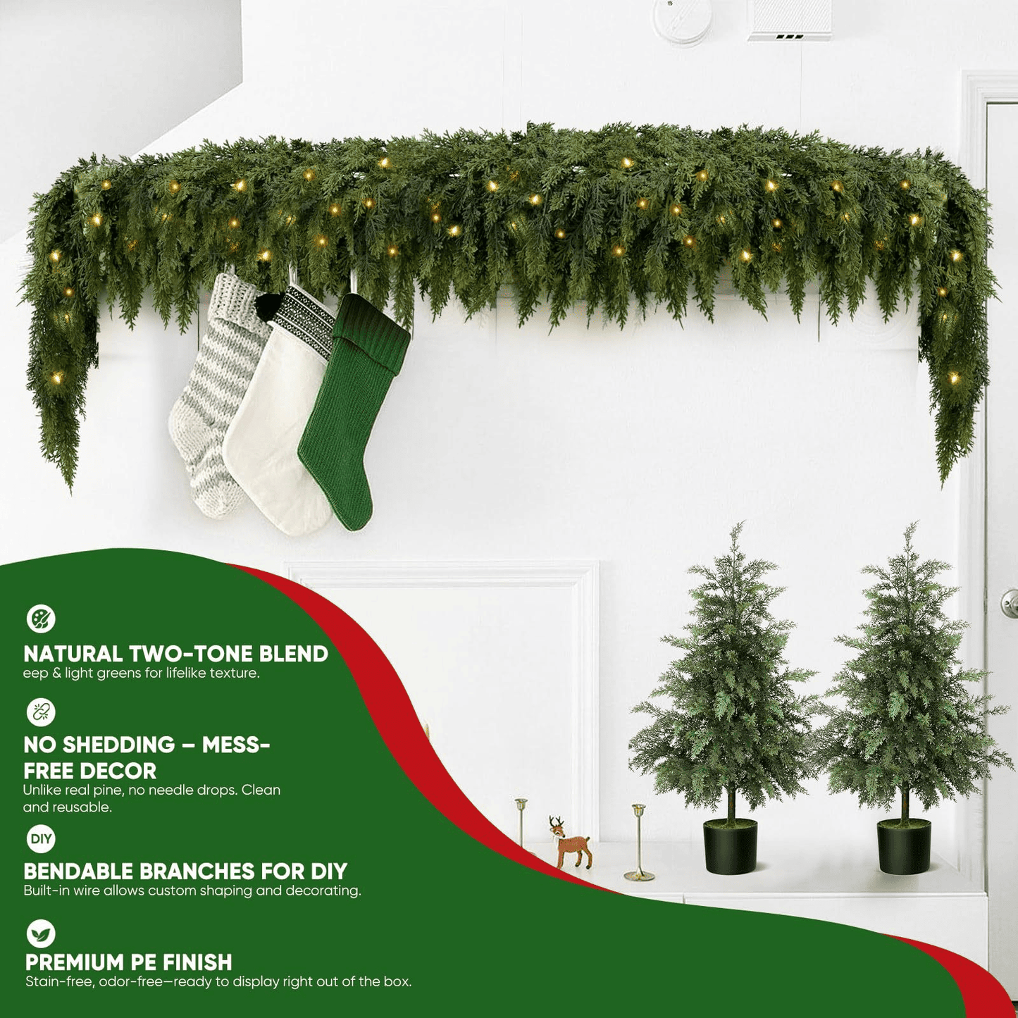 🏆2026 HOT SALE💥Christmas Cedar Garland