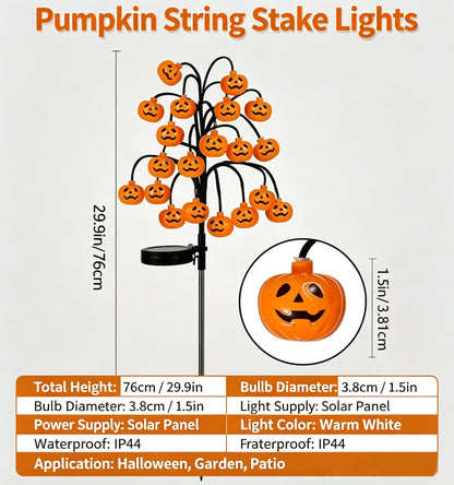 Solar Pumpkin Stake Lights