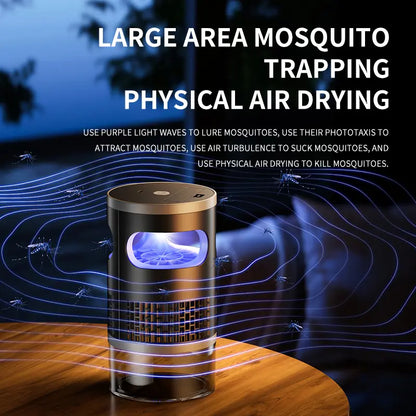 Indoor Insect Trap with Light and Suction Non Zapper Flying Bug Catcher for Mosquitoes Fruit Flies Gnats and Moths Includes One 18650 Rechargeable Lithium Battery