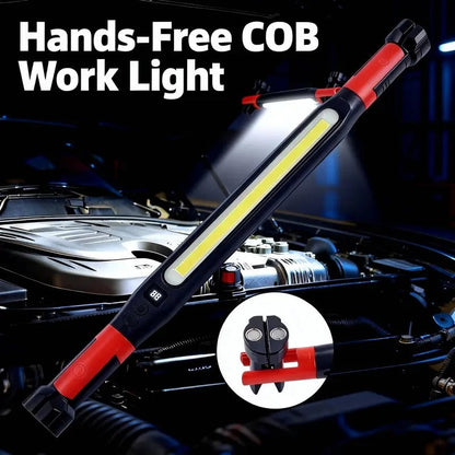 Magnetic COB Work Light | USB Rechargeable Auto Repair Light with Hook & Clip