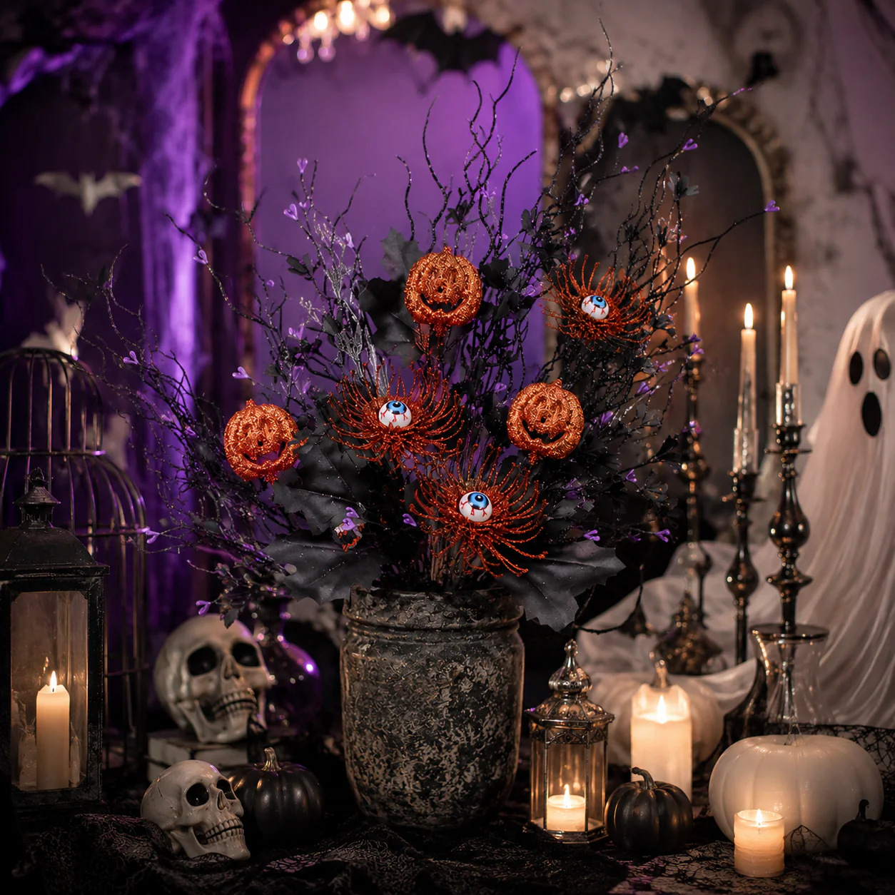 🔥Halloween Early Bird Sale🎃|🖤 Dark Gothic Halloween Stems – Instant Spooky Elegance for Any Vase or Mantel