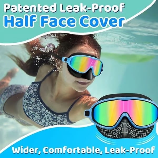 🏊‍♀️-HD children's large frame waterproof and anti-fog swimming goggles