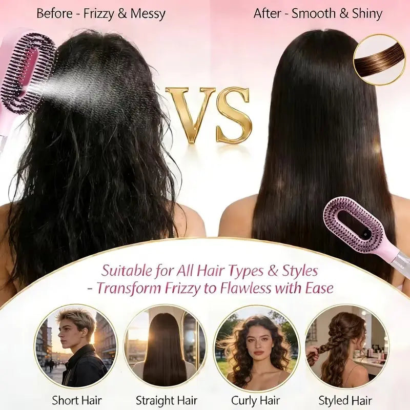 2026 new spray comb, double teeth design for scalp massage, styling comb, Hair brush for curly hair, anti-static, can be equipped with water or essential oil for hair care, salon hairdressing tools, Suitable for curly/straight hair